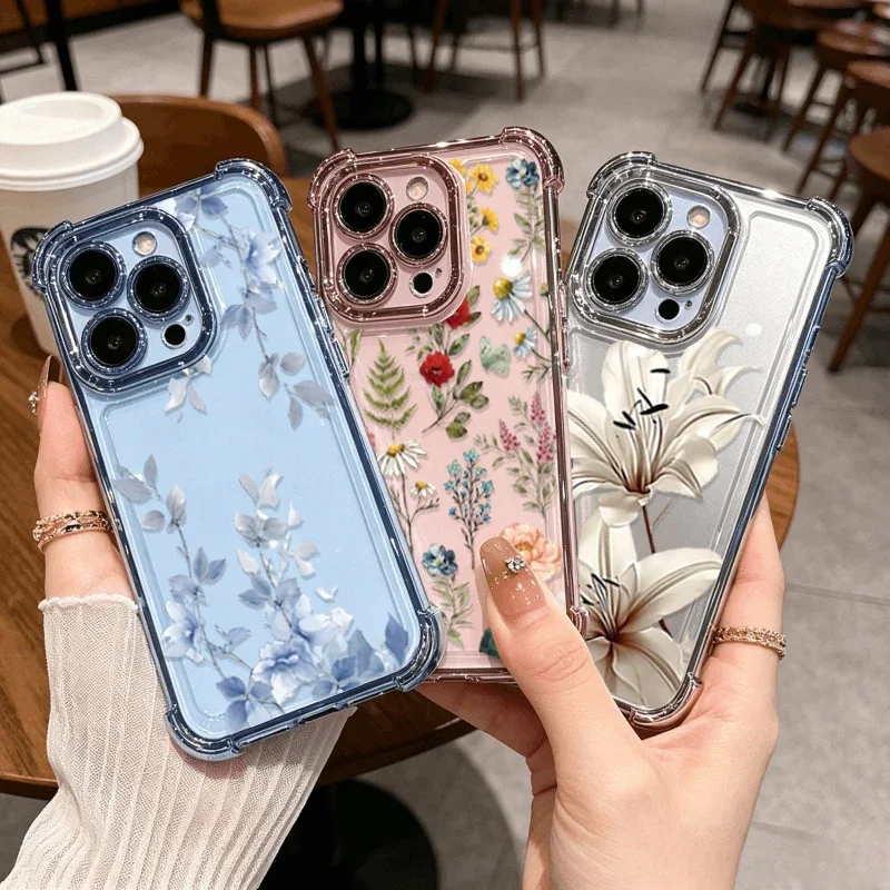 Фото Чехол для Xiaomi POCO X8 Pro Max F8 Ultra F7 X7 X6 X5 X3 NFC M7 Mi 14T 15T Pro15 Ultra с цветочным узором и покрытием, мягкий чехол №2