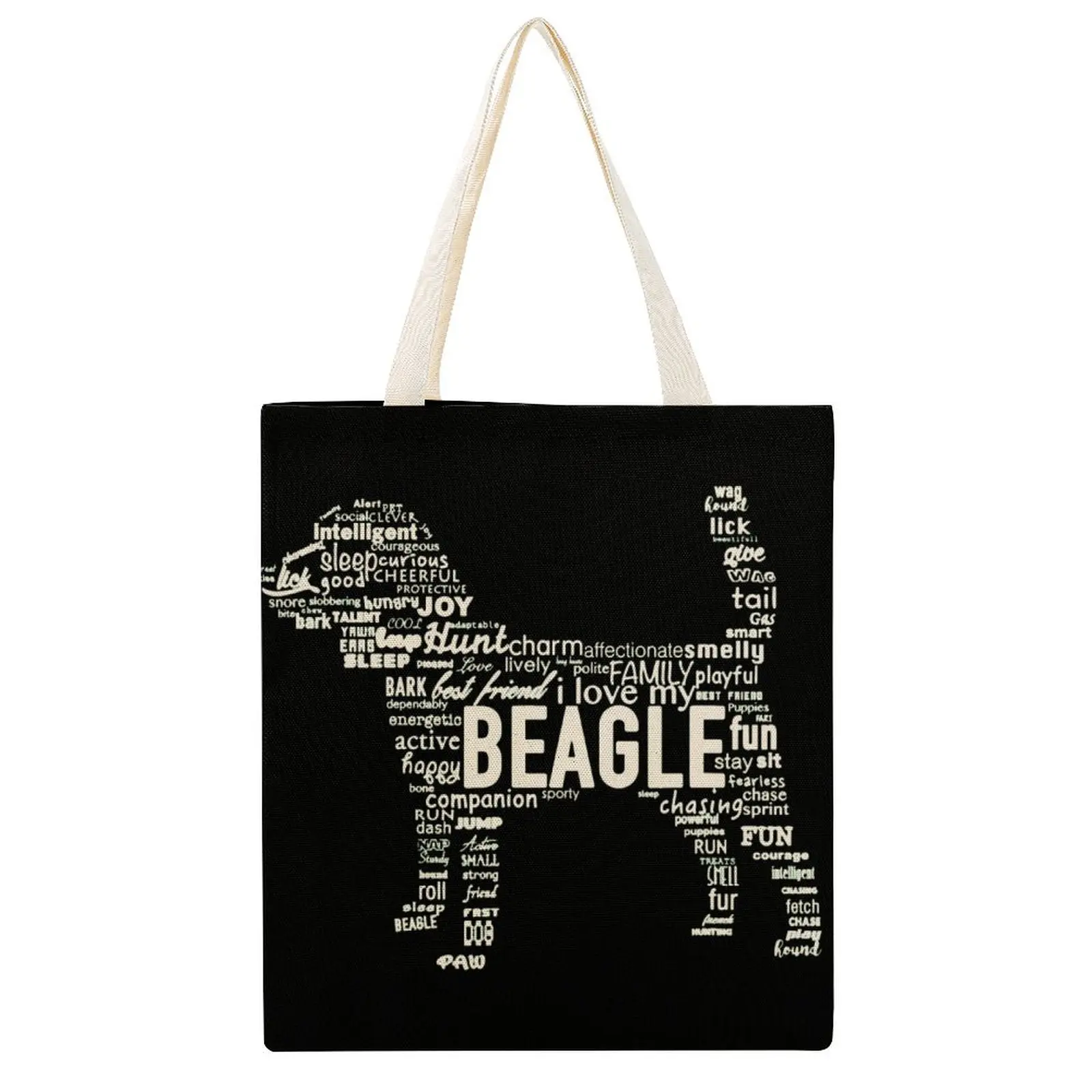 

Canvas Tote Bag Double Beagle Words Beagle Unique High Quality Purse Canvas Bag Nerdy Drawstring Backpack