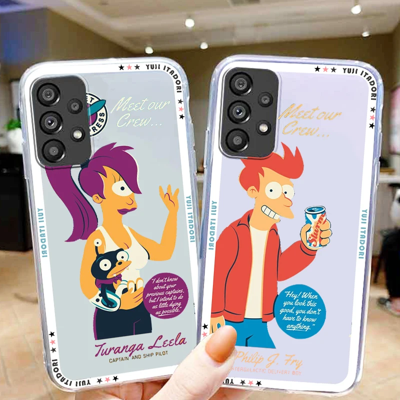 

Disney Futurama Simpsons Phone Case For Samsung A73 A72 A71 A53 A52 A51 A33 A32 A23 A22 A21S A13 A12 A03 Transparent Cover