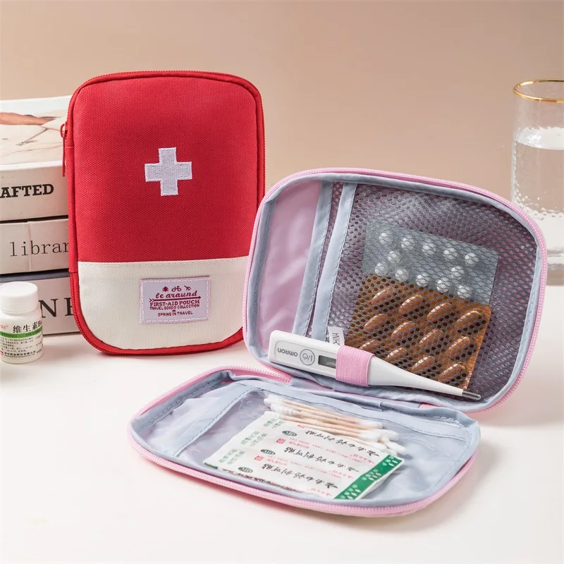 

Portable Medical Bag Organizer Cute Color First Aid Kit Household Outdoor Oxford Cloth Medicine Pill Storage Bag Emergency Kits