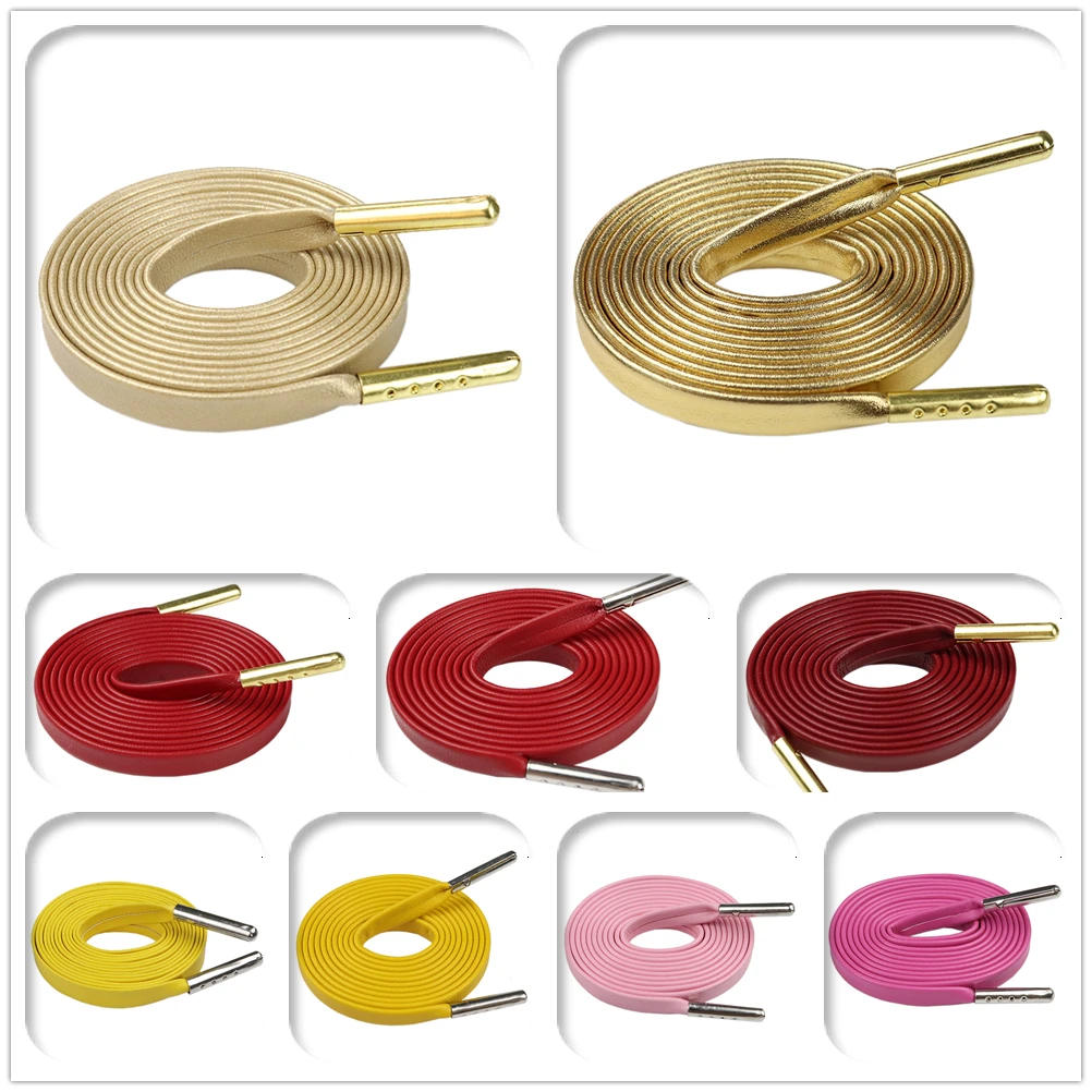 Weiou Lady Series RED GOLD PINK String Office Women Useful 7MM PU Leather Business Lacets Elegant 30 Pairs Wholesale Cheap Tape