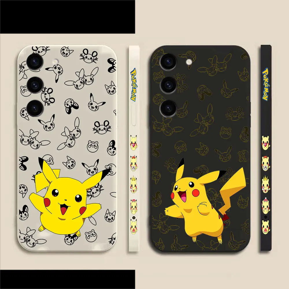

Cute P-Pikachu Puzzle Phone Case For Samsung Galaxy S23 S22 S21 S20 FE S11 S11E S10 S10E S30 Ultra Plus 4G 5G Colour Liquid Case