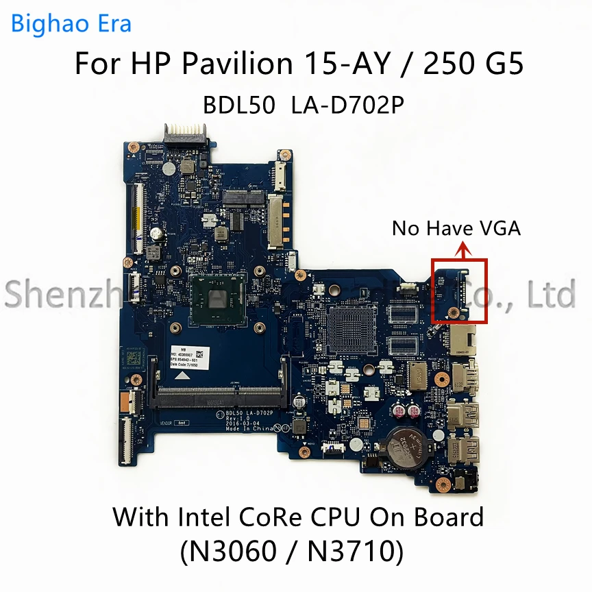 Материнская плата BDL50 для ноутбука HP Pavilion 250 G5 15-AY с процессором Intel N3060 N3710 DDR3 854944-601