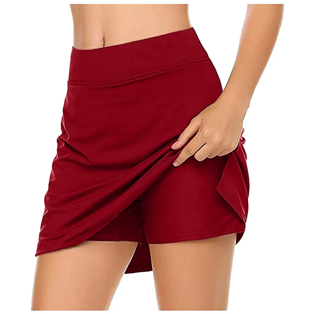 

Легкая юбка Skort, Женская Спортивная юбка с высокой талией для бега и гольфа