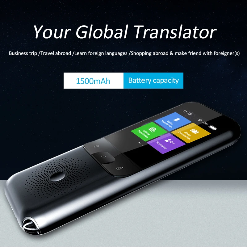 138 Languages T11 Portable Smart Voice Translator Real-time Multi-Language Speech Interactive Offline Translator Business Travel