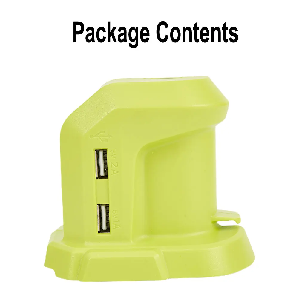 

For Ryobi One+ 18V Li-Ion DIY Battery Adapter 1 Pcs Low Voltage Protection Parts Power Lamp With Dual USB Ports