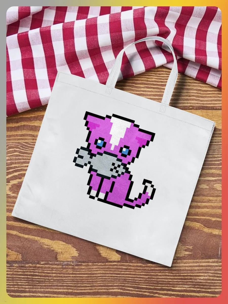 Сумка на плечо сумка шоппер эко пиксель арт (лего pixel котики аниме lego mosaic) - 6881 |