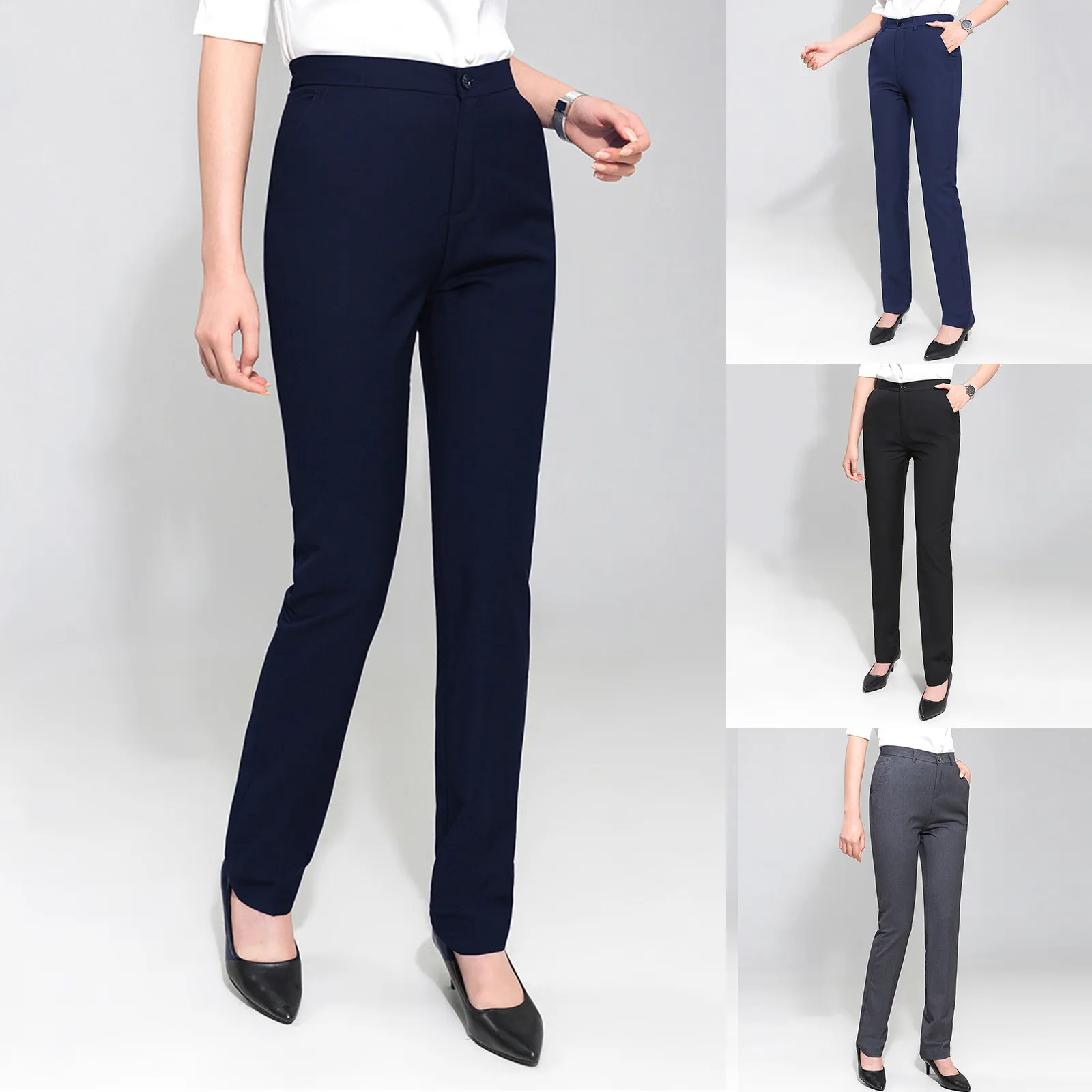 

Cover up Pants Women's Work Straight High Waist Chinos Button Down Straight Long Trousers Pants Women High Waist Pants Casual