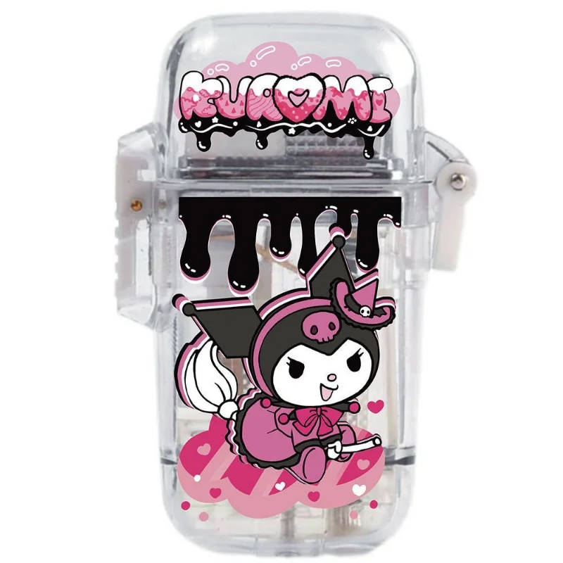 

Sanrio kawaii cartoon Kulomi Melody pink flame cute windproof lighter men and women festival gift cigarette lighter wholesale