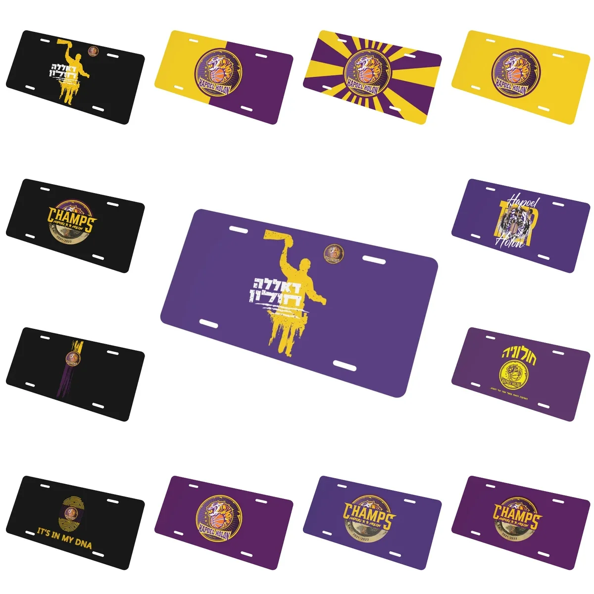 Баскетбольные номерные знаки Hapoel Holon декоративные металлические автомобильные