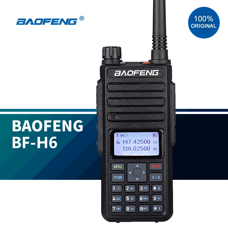 BAOFENG BF-H6 Walkie Talkie 10km 10W Ham Radios hf Transceiver 136-174&amp400-520MHz Transmitter 2200mAh Two Way Radio Dual Band