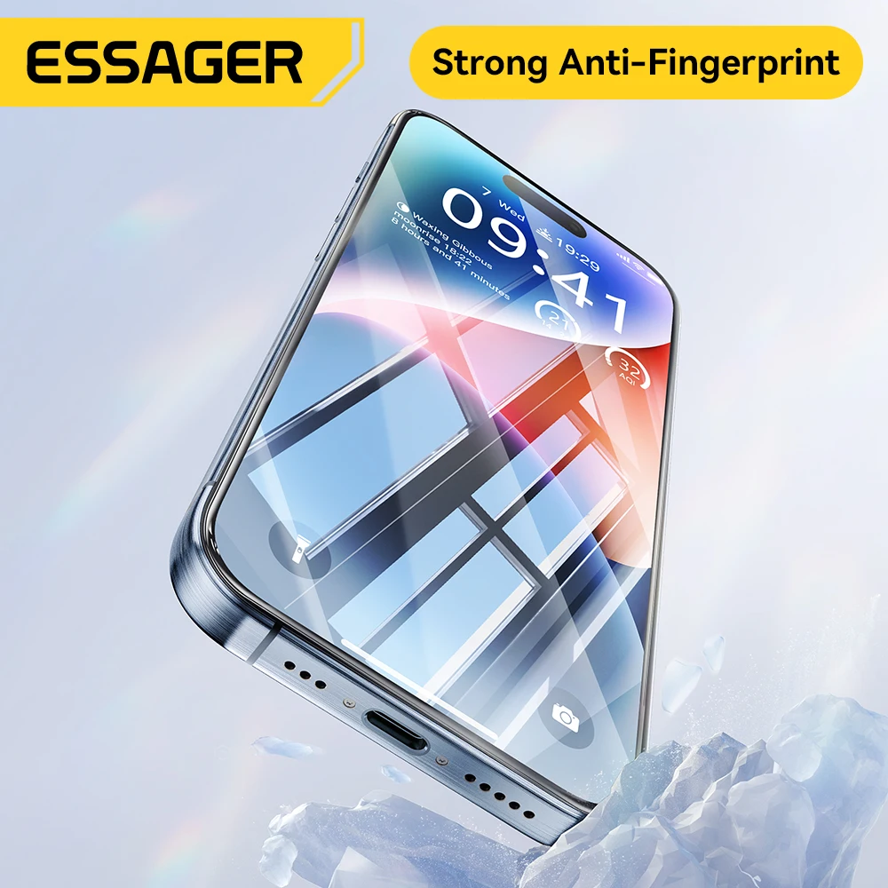 Защитная пленка Essager для экрана закаленная прозрачная iPhone 15 14 13 Pro Max