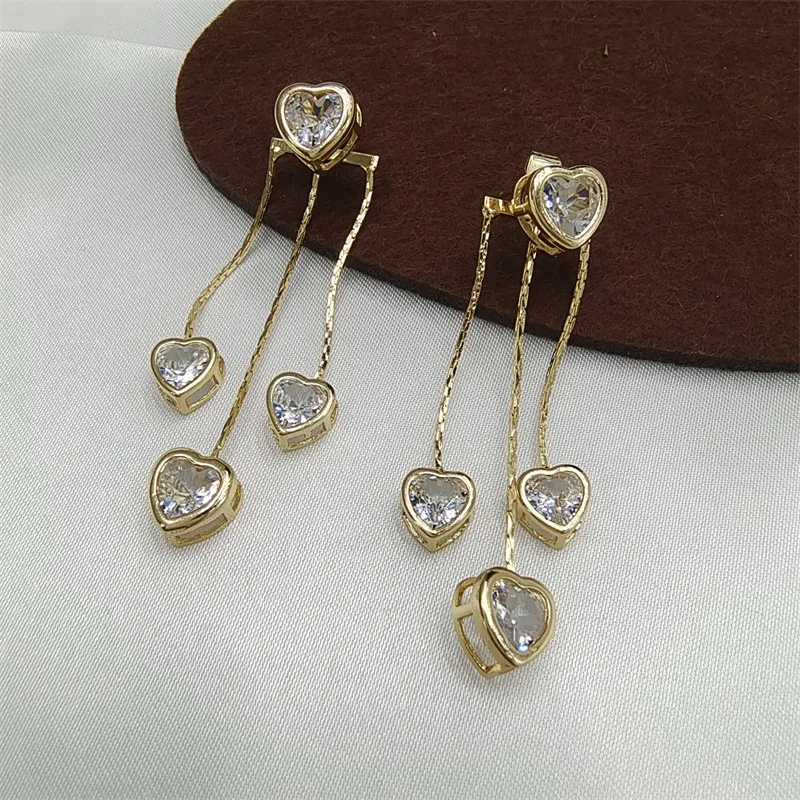 

European and American Simple Design Sense, Long Tassel Love Earrings, Detachable, A Pair of Earrings, Ear Ornaments