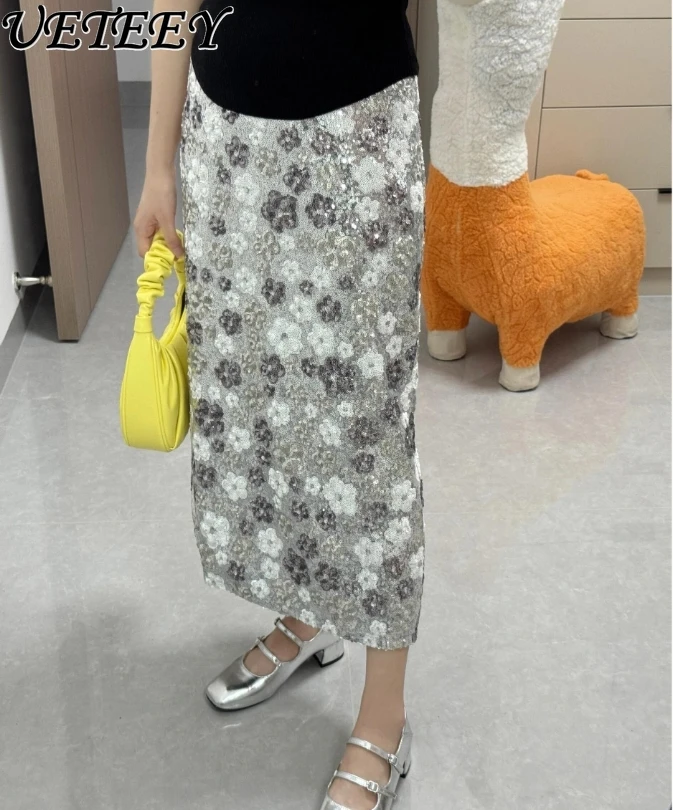 Женская юбка трапециевидной формы с цветочным принтом