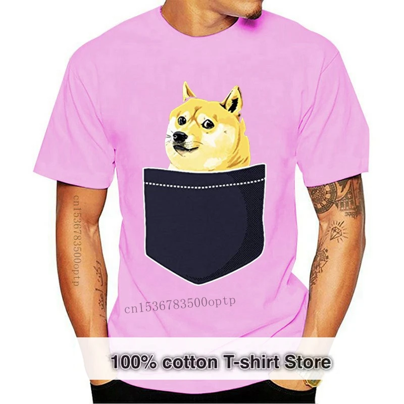 

2019 модная мужская футболка с карманом Doge Сиба ину Inu Wet Meme футболка из 100% хлопка