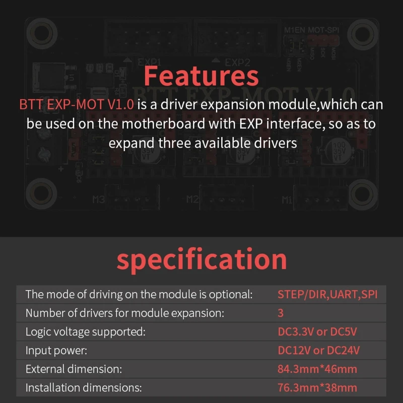 Запчасти для 3D-принтера BTT EXP-MOT V1.0 модуль расширения драйверов BIGTREETECH SKR 2 3 V1.4 Octopus