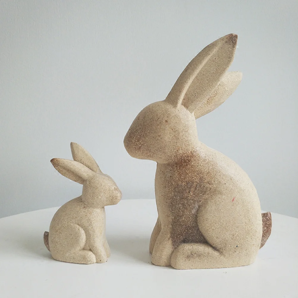 

Easter Rabbit Bunny Figurines Statue Decorations Wooden Mother Wood Sonpaint Tabletop Ornamentsunfinished Cutouts