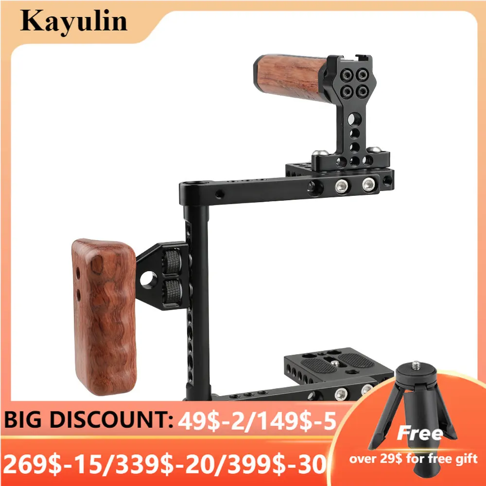 Kayulin новый дизайн DSLR камера клетка с верхней ручкой деревянная рукоятка для Canon 600D