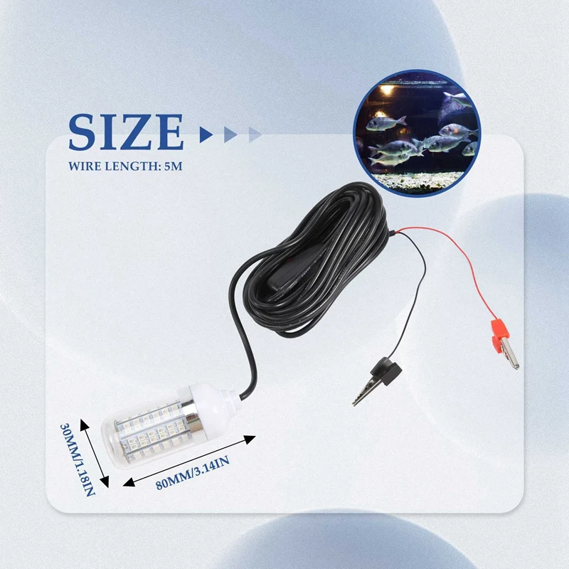 12 В светодиодный зеленый подводный погружной светильник для ночной рыбалки Crappie