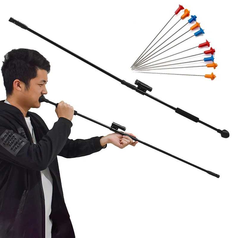 

New Upgrade 39'' Darts Launcher High Quality Blow Gun with Tactical Red Laser and 10pcs Metal Needles Adult Kids Outdoor Toys
