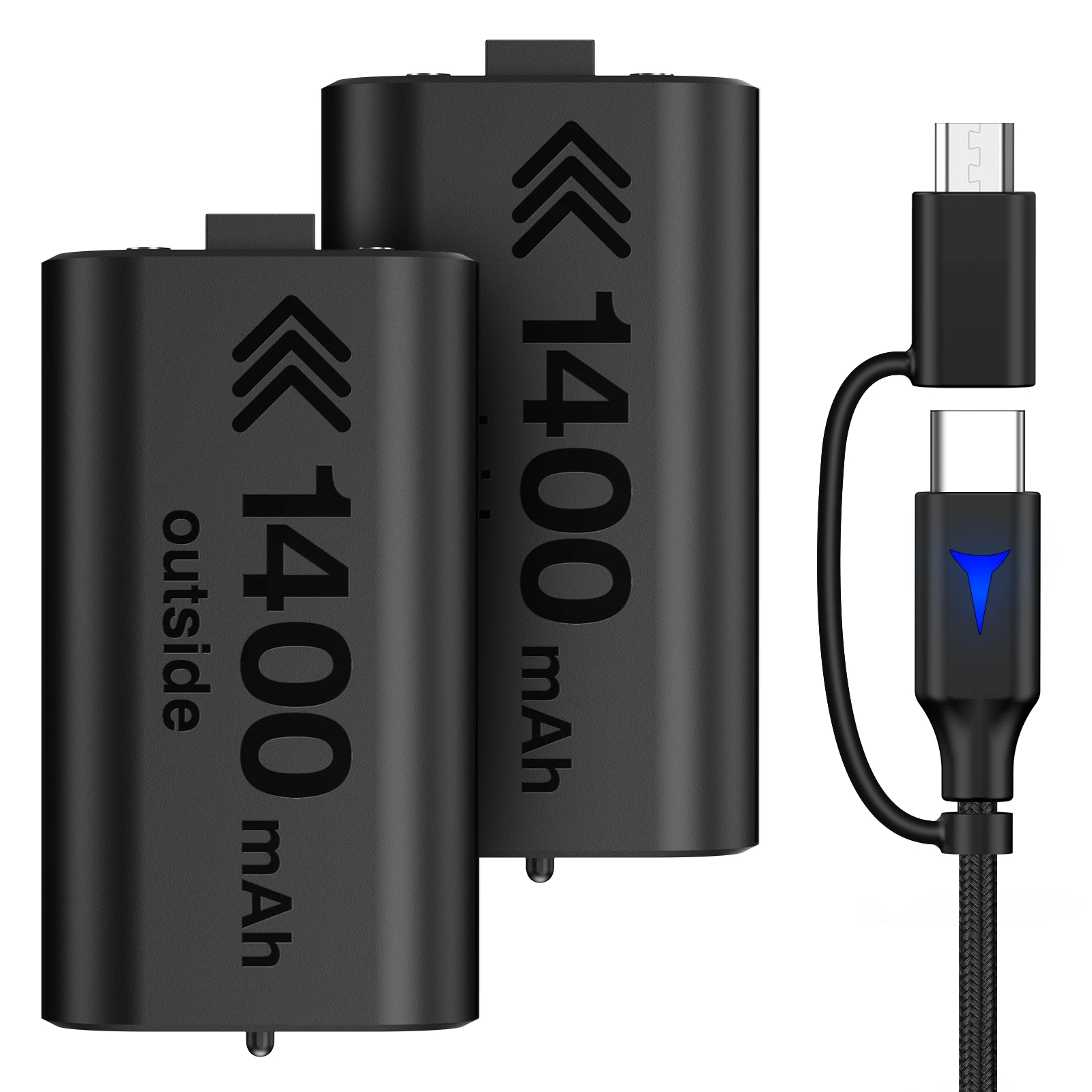 BEBONCOOL-Batería de 2x1400mAh para Xbox Series X/S, controlador inalámbrico con Cable de carga con indicador Led, para Xbox One/Xbox One X/S