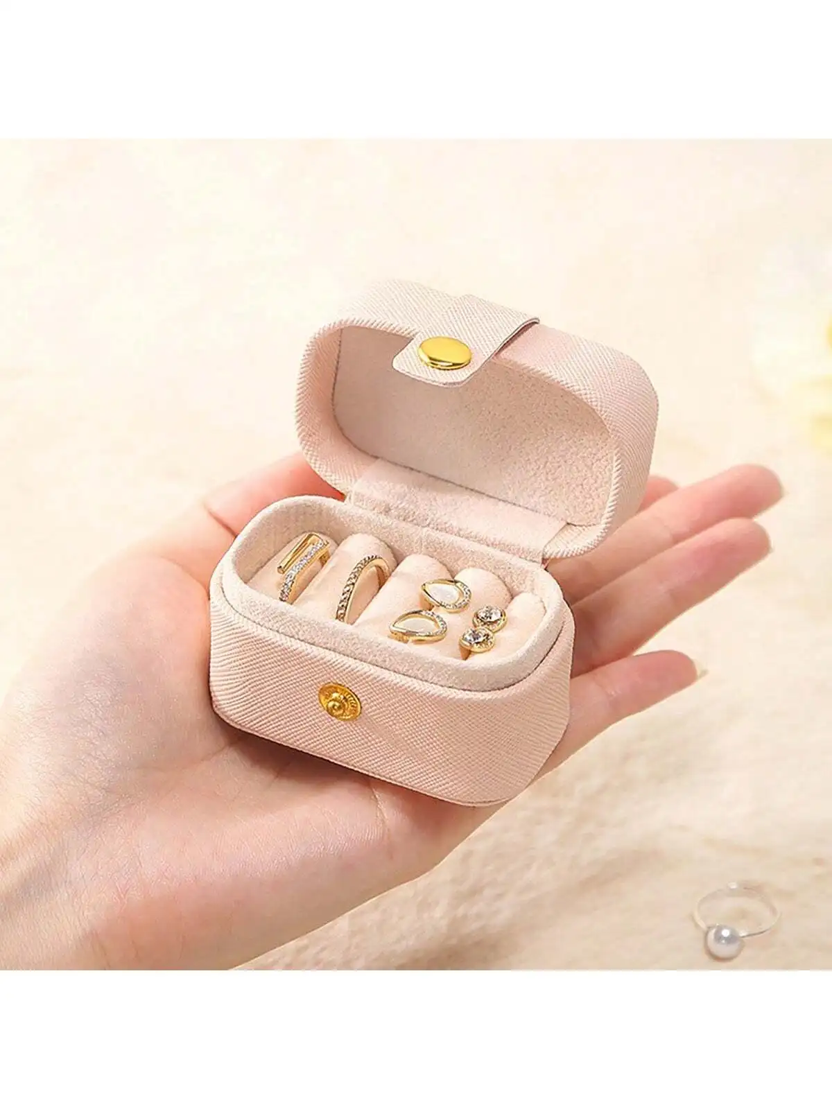 

1 PC Portable Jewelry Box Jewelry Organizer Display Travel Jewelry Case Boxes Waterproof Leather Storage Zipper Jewelers