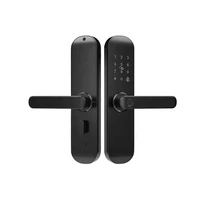 2021 best fingerprint smart home wifi tuya wooden door lock with tuyasmart app remote control pst e202