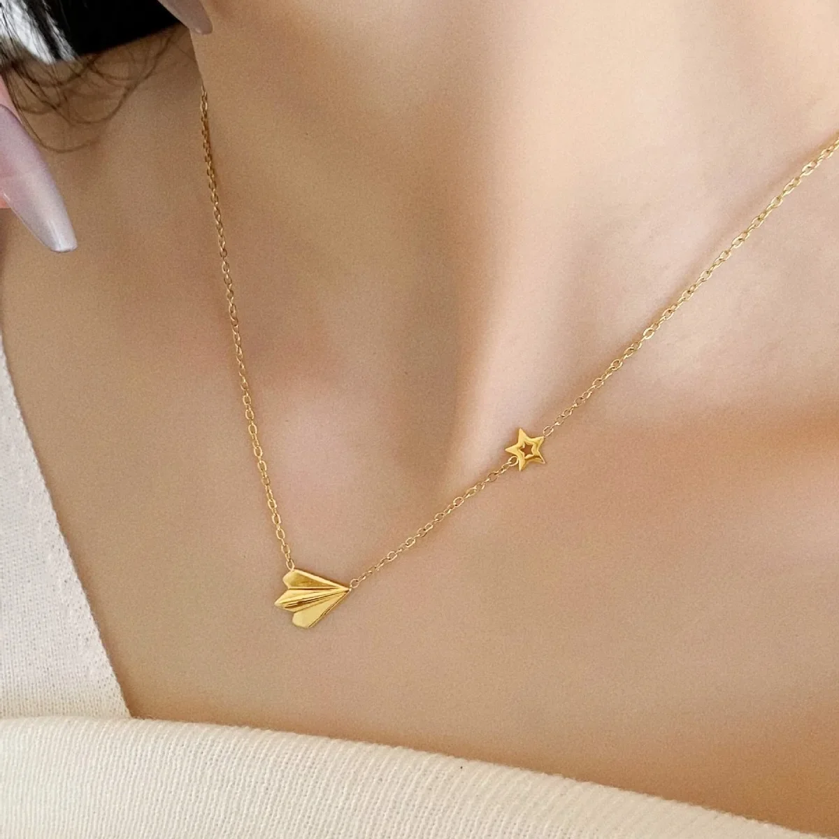 Новое поступление модное простое ожерелье в виде самолета женское нишевое