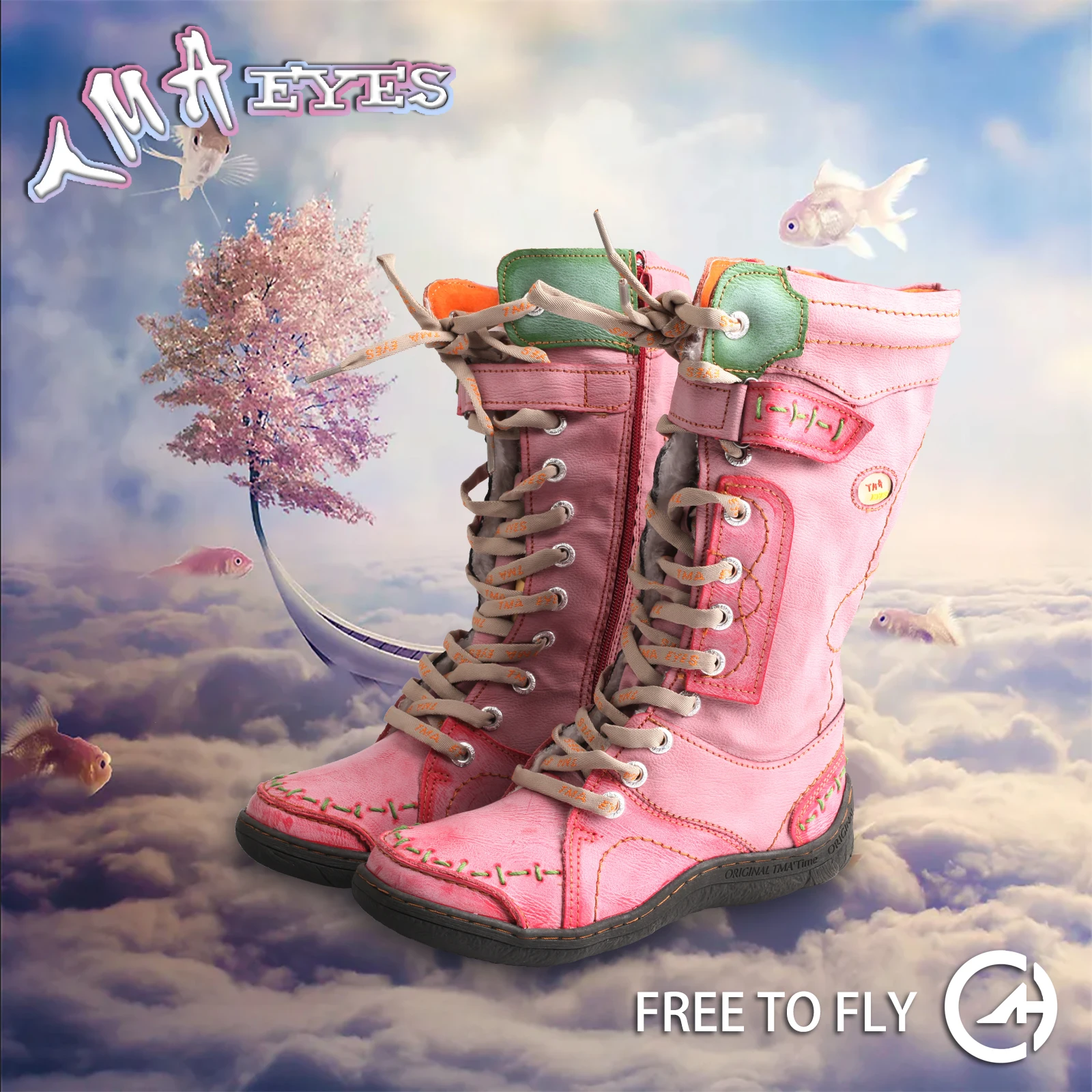 Брендовые зимние теплые кожаные ботинки ручной работы TMA EYES