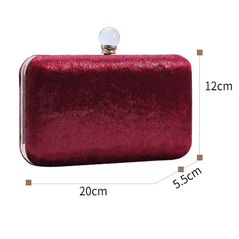 Ladies Elegant Evening Bags 2023 Classic Fashion Clutches Wedding Party Handbags Wine Red Clutch For Women Chain Shoulder Bag