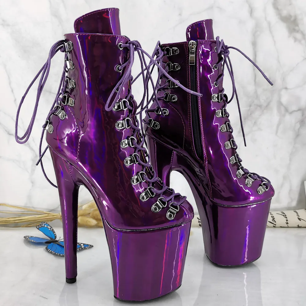 Leecabe 20CM/8inches Pole dancing shoes High Heel platform Boots closed toe Pole Dance boots