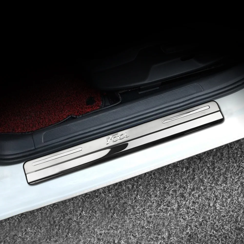 

Stainless Steel Car Door Sill Scuff Plate for Ford Focus 2 Focus 3 Mk3 Guards Door Sills Strip Protector Stickers Accessories