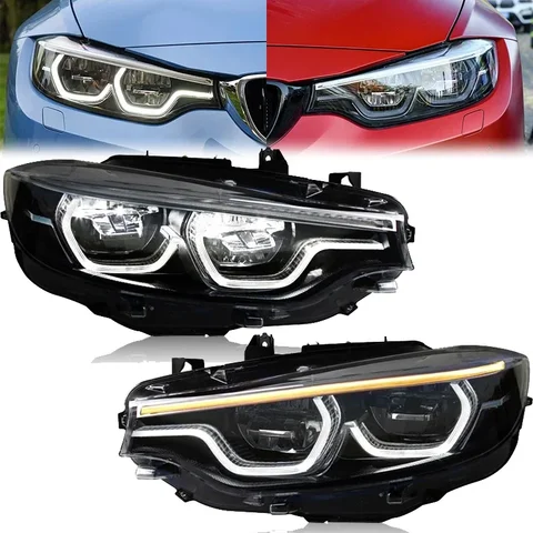 2 шт. светодиодные фары в сборе для BMW 4 серии 2014-2019 M3 M4 F32 F80 F82 F33 F83 F36 модифицированные фары GTS Spoon DRL