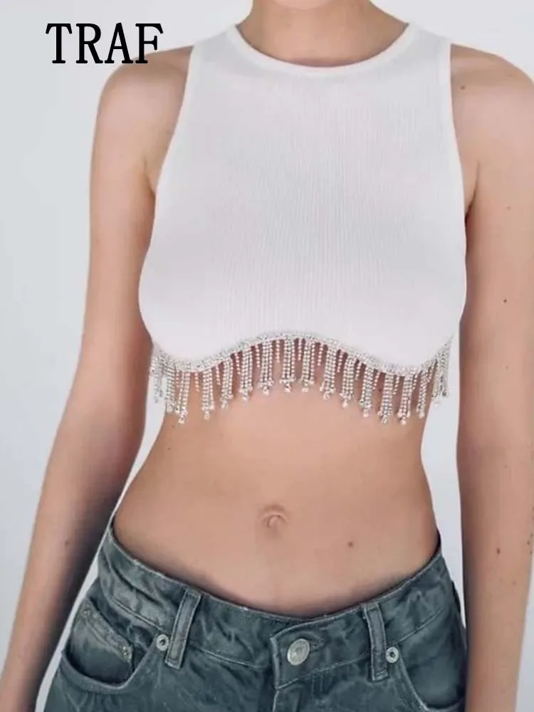 

Топ женский вечерний без рукавов, блестящий без рукавов, 2022