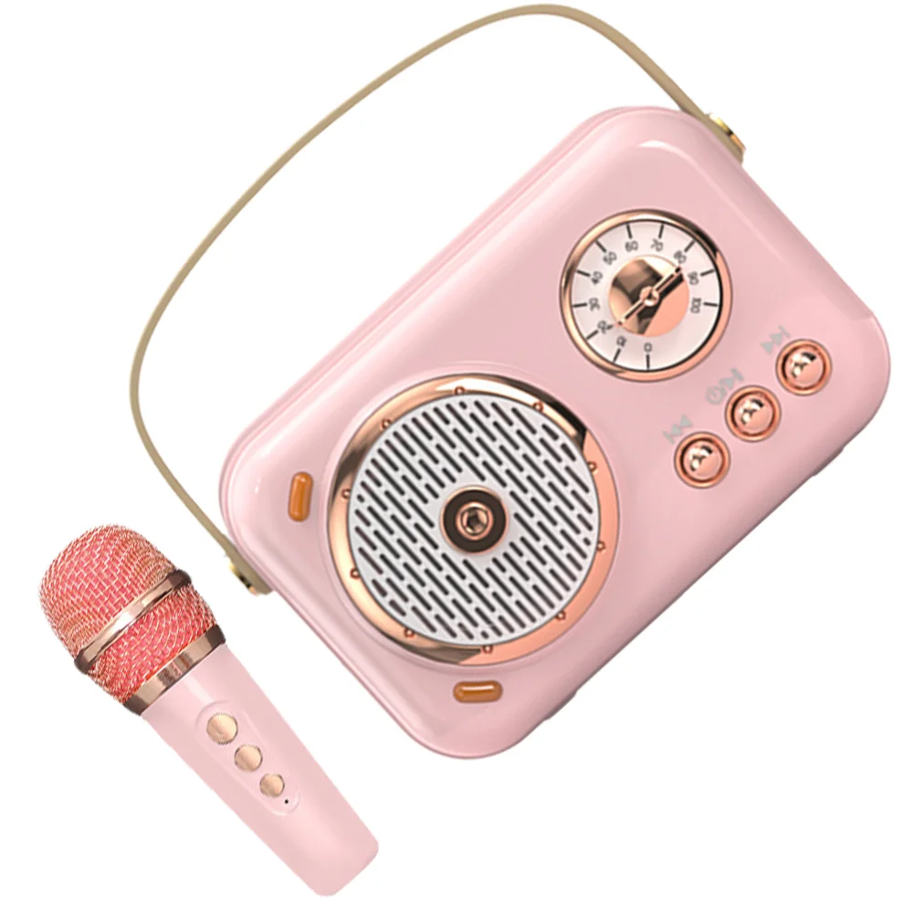 

1 Set Portable Speaker with Microphone Retro Household Speaker Handheld Mic
