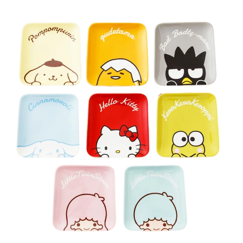 

Sanrio Hello Kitty Kuromi My Melody Cartoon Children's Tableware Kawaii Ceramic Kitchen Cake Pan Anti-scalding Separation Plate