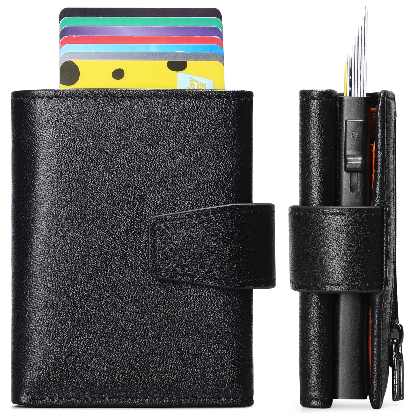 SENDEFN New Anti Rfid Credit Card Holders Smart Wallets Men Genuine Leather Purse Vintage Short  Man Purses Money Bag