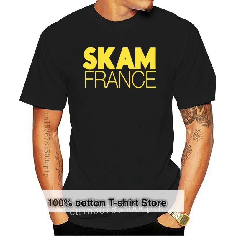 

Мужская футболка с принтом Skam France, футболка из 100% хлопка с круглым вырезом и защитой от морщин, женский популярный топ с коротким рукавом