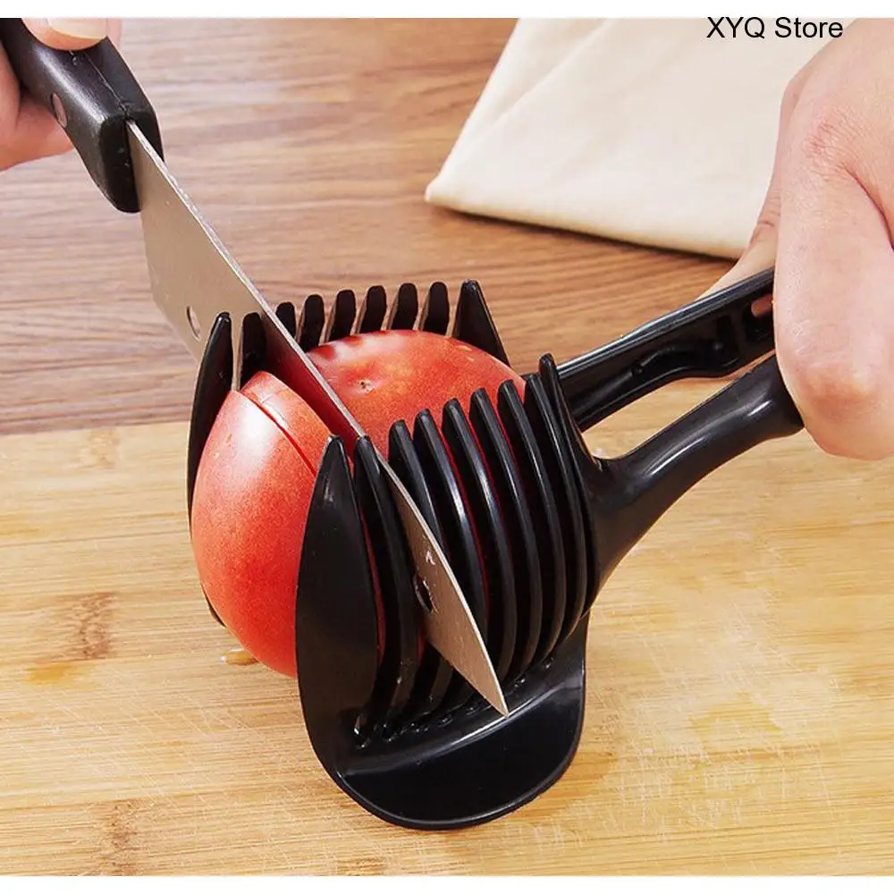 

Plastic Potato Slicer Tomato Cutter Tool Shreadders Lemon Cutting Holder Cooking Tools Kitchen Accessories