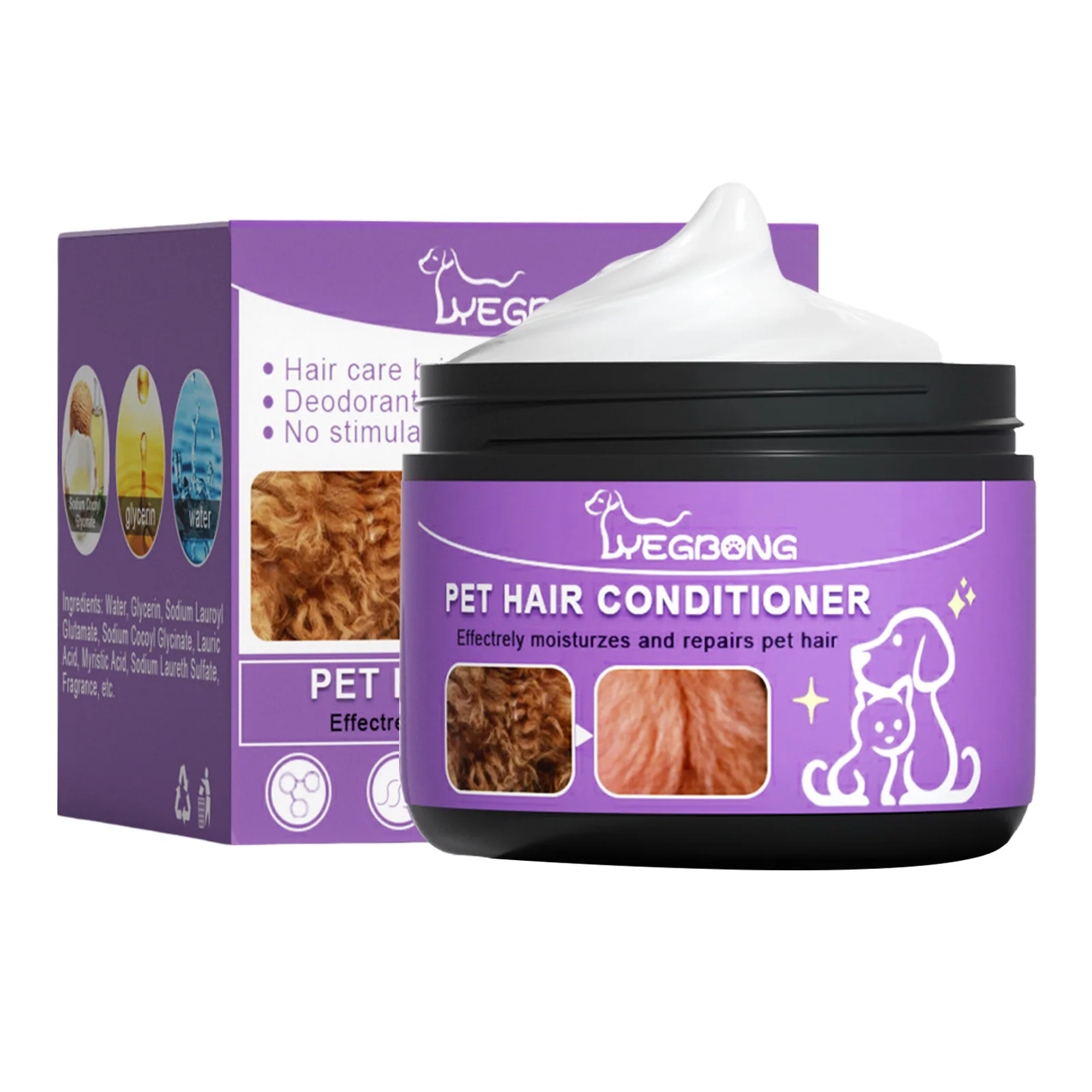 

Pet Hair Conditioner Fluffy Pet Coat Balm Soft And Tangles Free Smoothes Hair Prevents Tangles Knots Pet Hair Care Cream