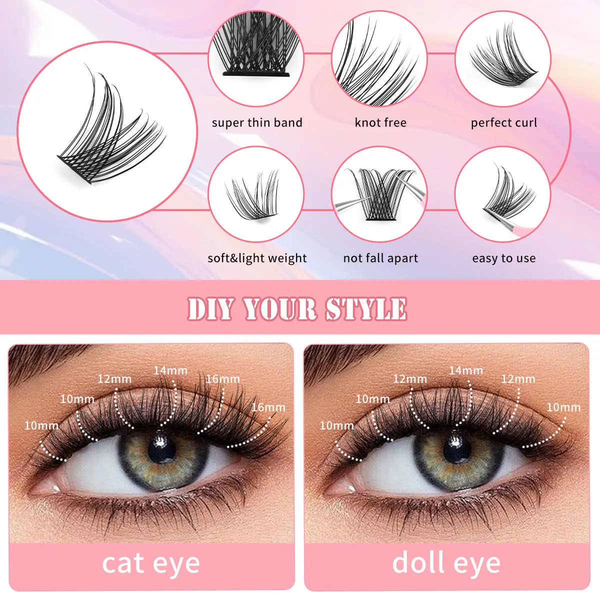 Лидер продаж набор для наращивания накладных ресниц 148 кластеры клеевых пинцетов