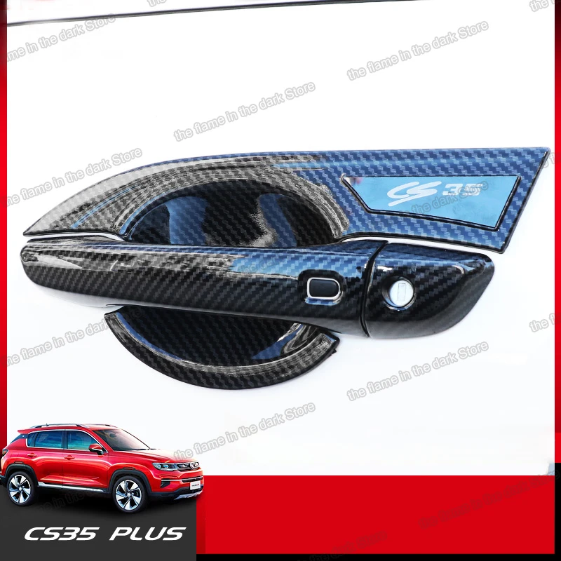 

Углеродное волокно для Changan Cs35 Plus Автомобильная Дверная ручка Защитная чаша аксессуары 2018 2019 2020 2021 cs35plus 2022