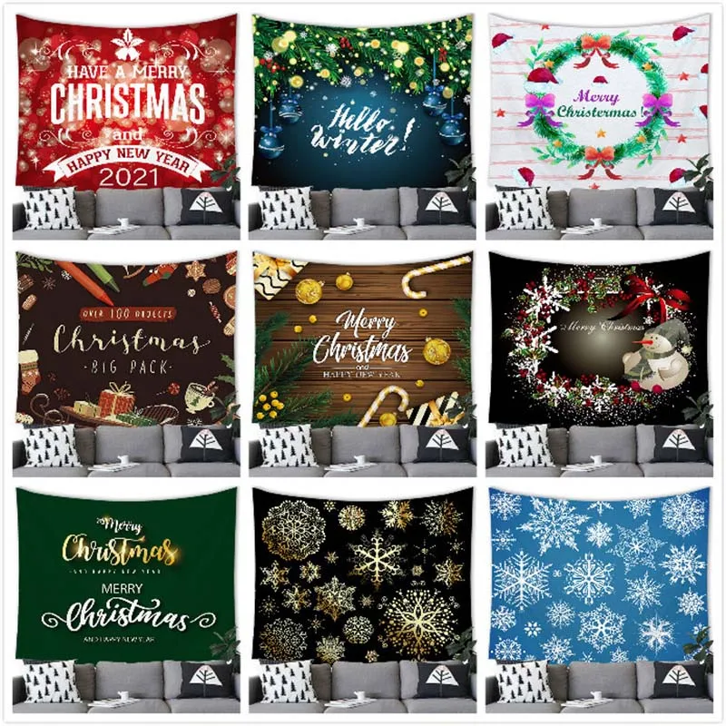 

Рождественский гобелен, настенный подвесной Рождественский Декор, гобелен с рождеством, украшение для домашней комнаты, фоновый декор для ...