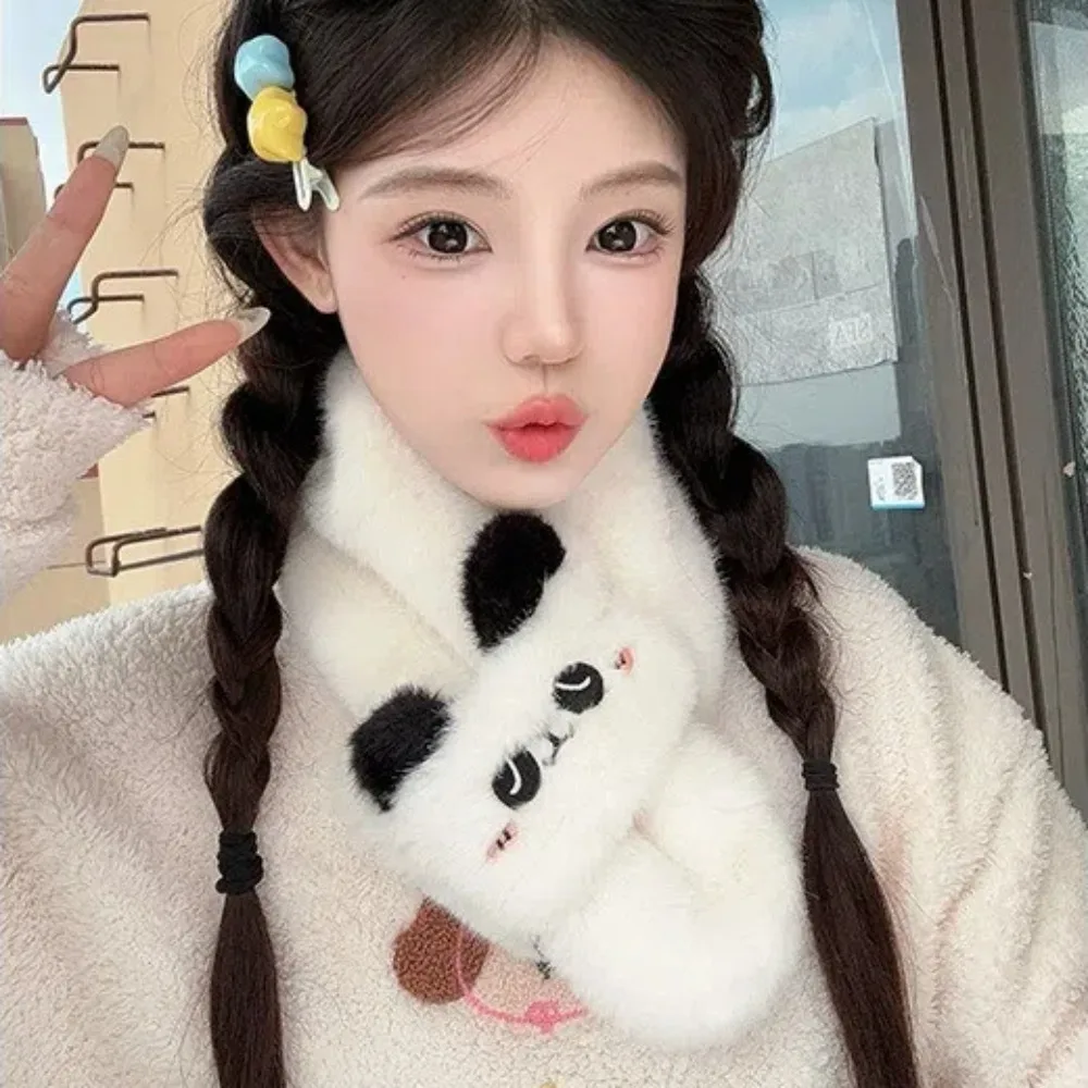 Модный теплый шарф с крестообразным воротником утолщенный милый женский