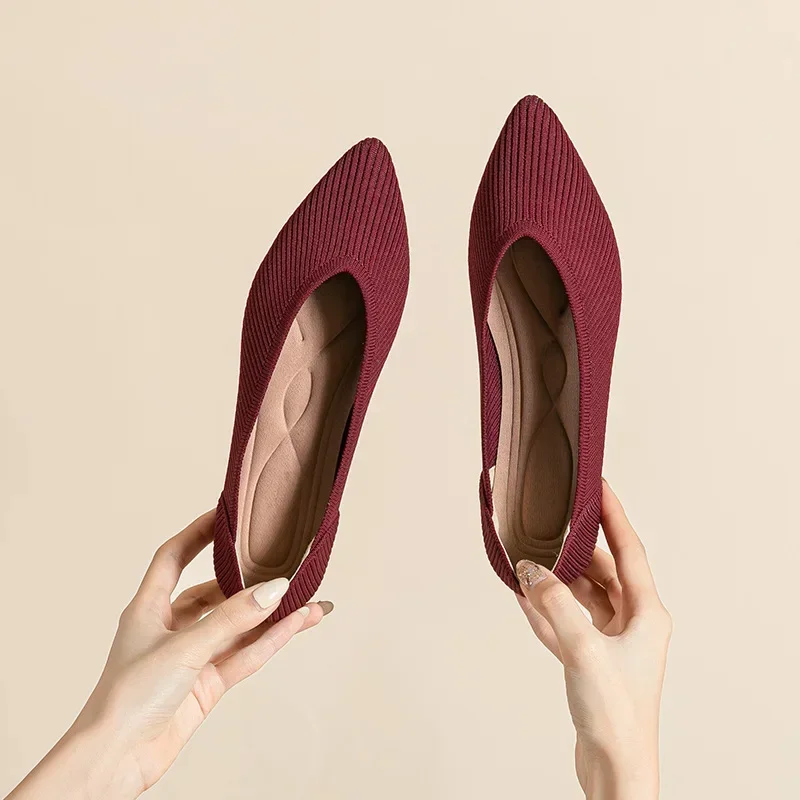 Однотонные Лоферы без шнуровки из сетчатого материала эластичные вязаные