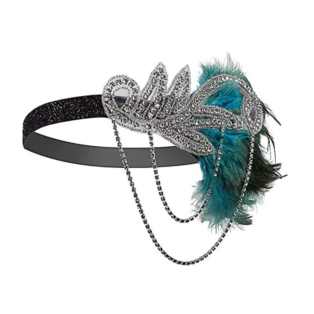 Партийная ободок для волос женский головной убор с перьями Чарльстон реквизит костюма аксессуары.