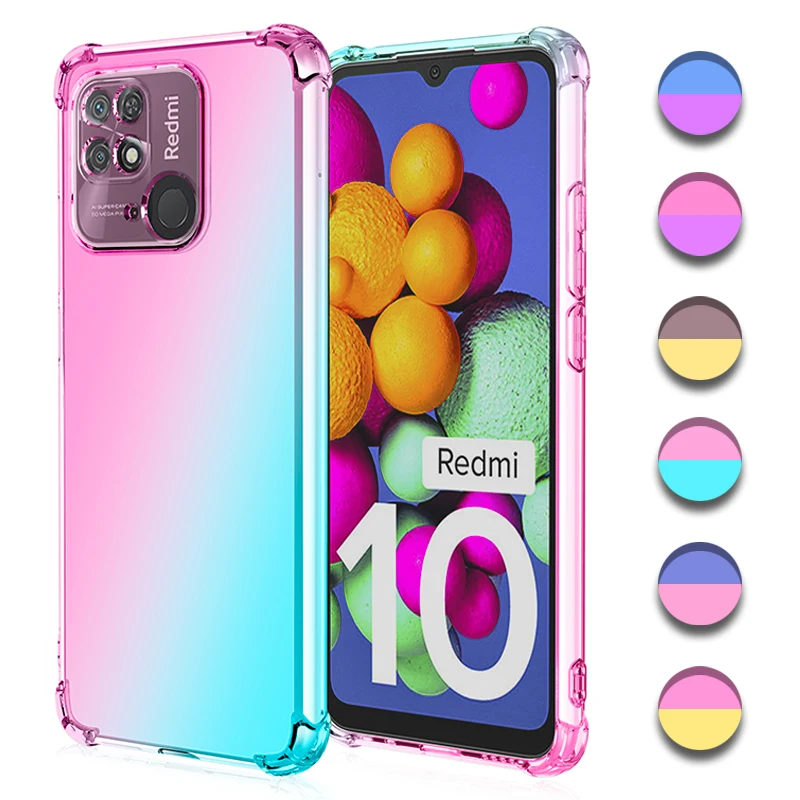 

Phone Case for Xiaomi Redmi 10 10 Prime 10 Prime Plus 10A 10C 10X 10X Pro,Hybrid Cute Gradient Soft TPU Shock Absorption Cover