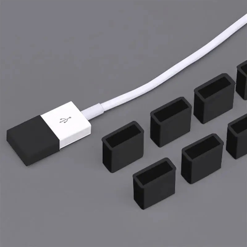 

20Pcs USB Cable Dust Plugs Data Cable Cover Silicone Dust Plugs Cable Protective Sleeves USB Male Dust-Proof Plugs 1.4x1.4x0.6cm