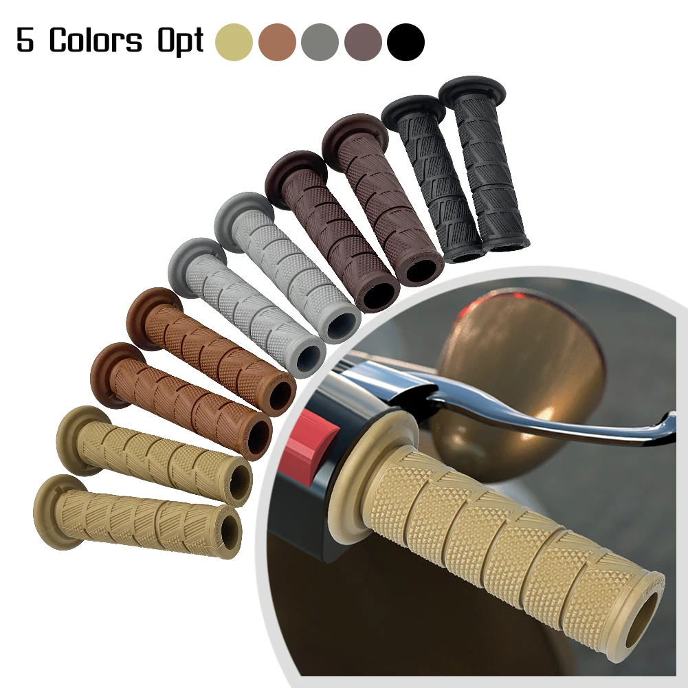 Запчасти для классических скутеров Moto Grip в стиле ретро, винтажная ручка для мотоцикла 7/8 дюйма, 22 дюйма, 24 мм, для Кафе Racer резиновый руль для мотоцикла