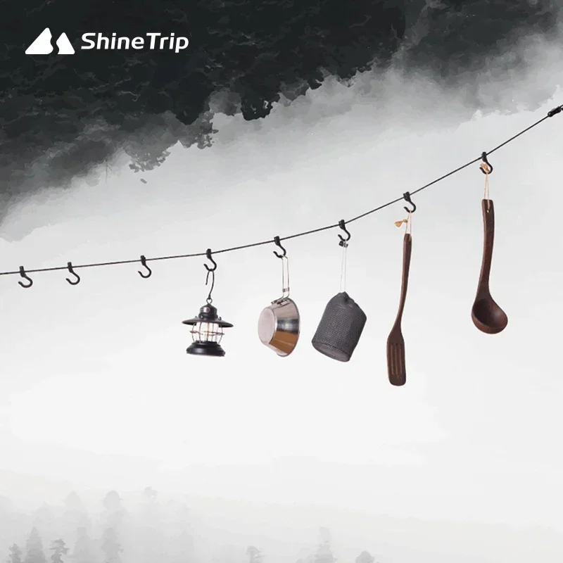 Shine Trip 4 мм 3 м уличная веревка для кемпинга подвесная регулируемая одежды зажим в